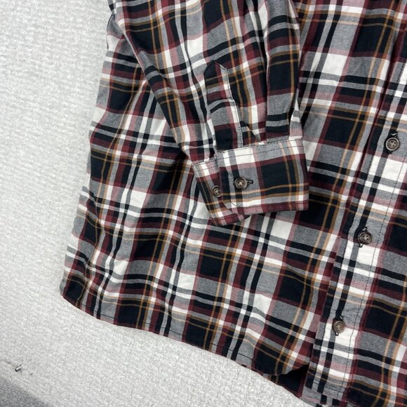 Viyella Shirt Men XL Red & Black Plaid Wool Blend Lumberjack Flannel Made Canada - Picture 6 of 16